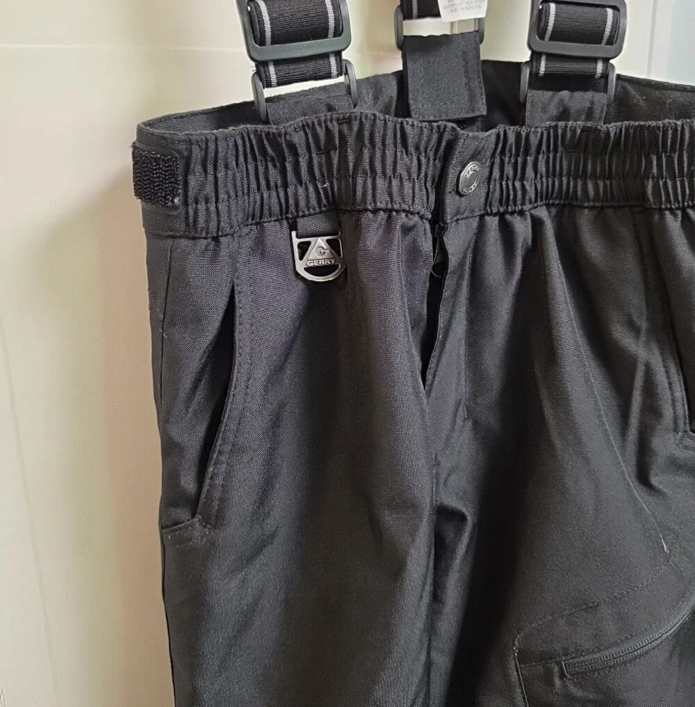 Gerry Weber Kids Black Snow Overalls with Logo Suspenders, Size 7-8
